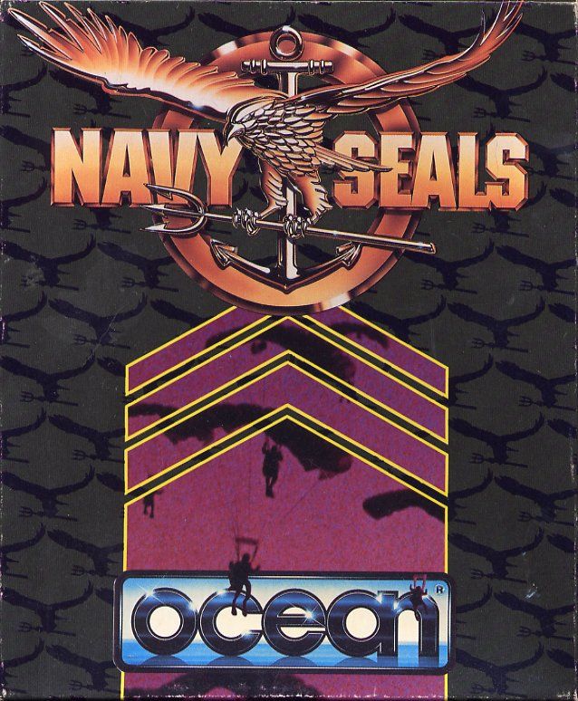 Navy Seals box art for Commodore 64